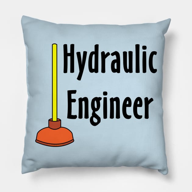 Hydraulic Engineer Toilet Plunger Pillow by Barthol Graphics