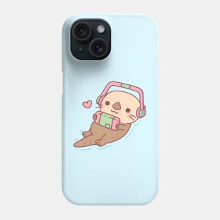 Cute Sea Otter Gamer Chilling With Game Console Phone Case