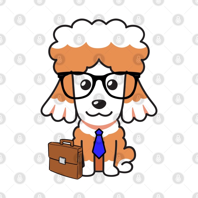 Funny poodle is on the way to work by Pet Station