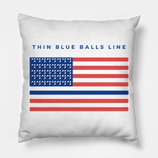 Thin Blue Balls Line Pillow