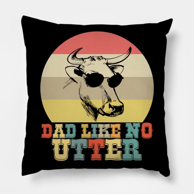 Dad Like No Utter Cow Farmer Farming Pillow by aneisha