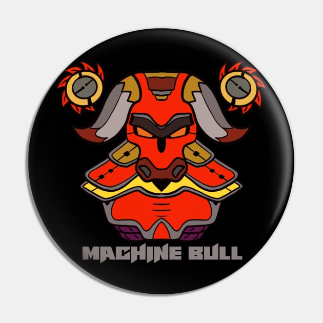 The Machine Bull Robot Pin by RiyanRizqi