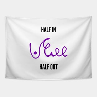 half in half out podcast shorthand black and purple Tapestry