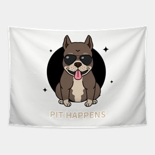 Pit Happens Cool Pitbull Dog Tapestry