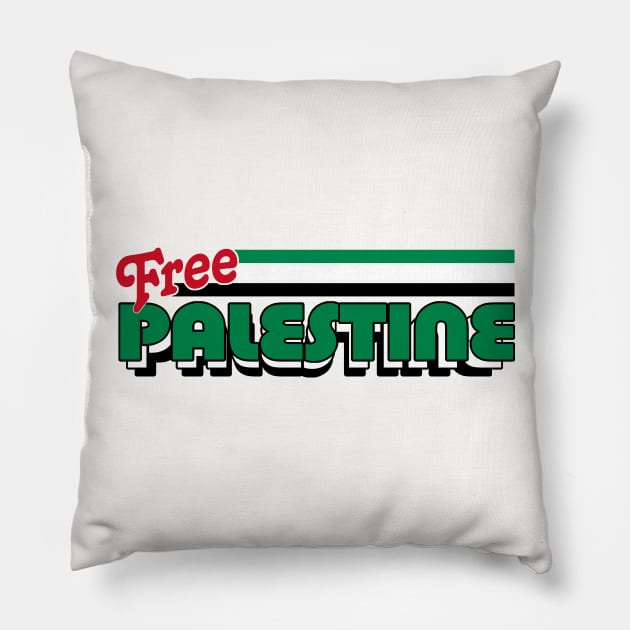 Free Palestine / Retro Style Design Pillow by DankFutura