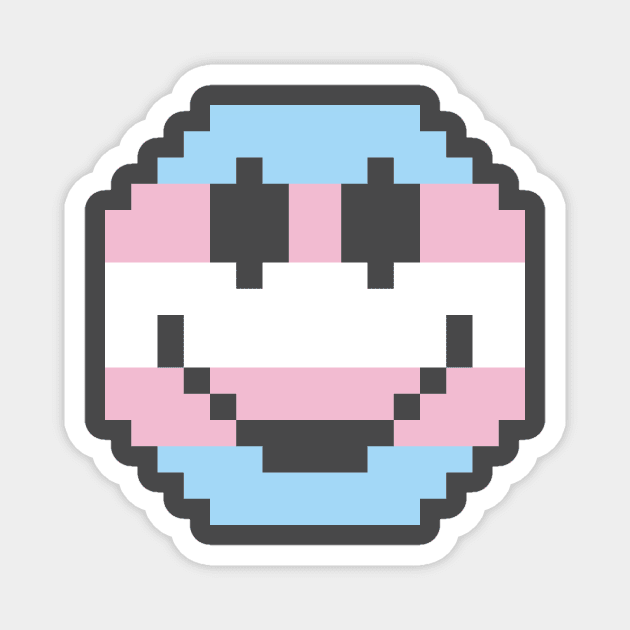 Trans Pride Pixel Smile Magnet by VibraColor