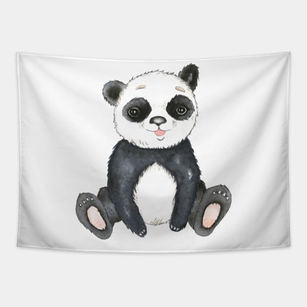 Smiley baby panda Tapestry by LatiendadeAryam