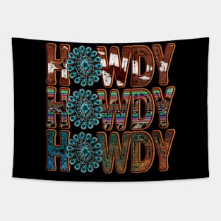 Howdy Turquoise cowhide Tapestry