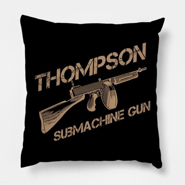 Thompson Submachine Gun | World War 2 Weapon Pillow by Distant War