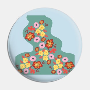 Floating flowers on a blue river Pin