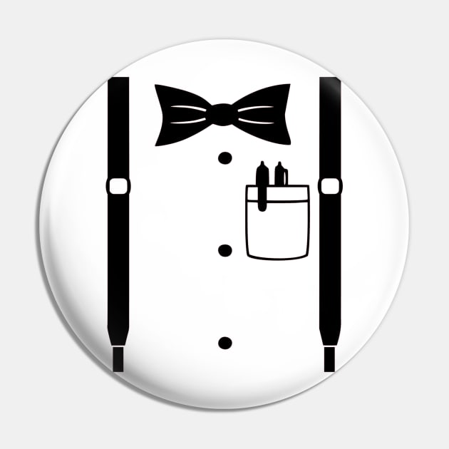 Bowtie Suspenders Pocket Protector Pin by DANPUBLIC