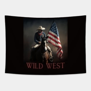 american flag, wild west, cowboy Tapestry