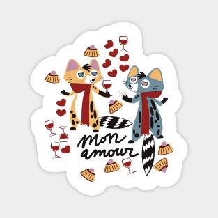 Genet-cats in love Valentines #1 Magnet