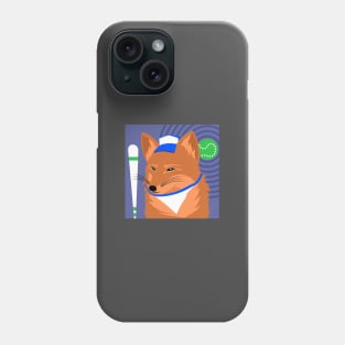 red fox character in cute box baseball Phone Case
