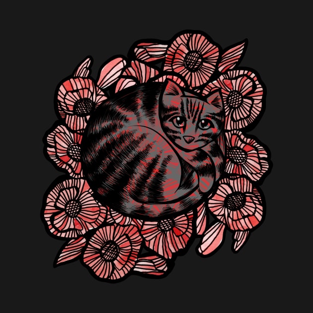 Red Poppy Cat by bubbsnugg