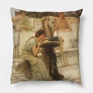 Sappho and Alcaeus by Sir Lawrence Alma-Tadema Pillow