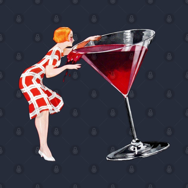 Red Drink - Vintage Poster by CozyCanvas