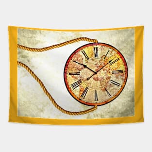 Clocks Vintage Grunge Tapestry