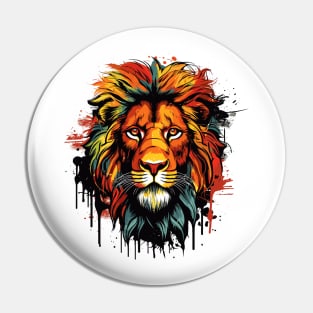 Animals background, Majestic African Lion: Portrait of a Powerful Predator Pin