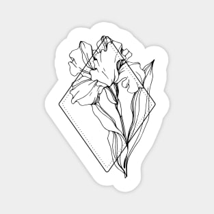 February Birth Flower Iris Magnet
