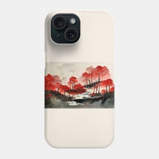 Red maple forest Phone Case
