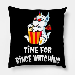 Binge Watching Cute Dragon Cinema Movie Fan Pillow