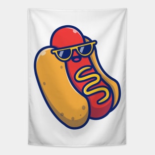 Cute Cool Hotdog Tapestry