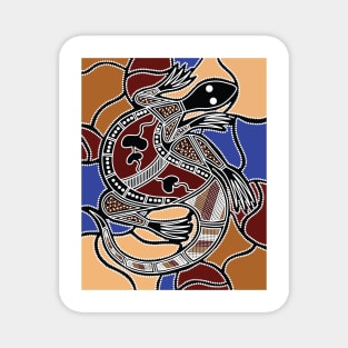 Aboriginal Art - Goanna (Lizzard) Dreaming Small Magnet