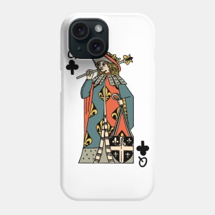 Antique Character of Playing Card Queen of Clubs Phone Case