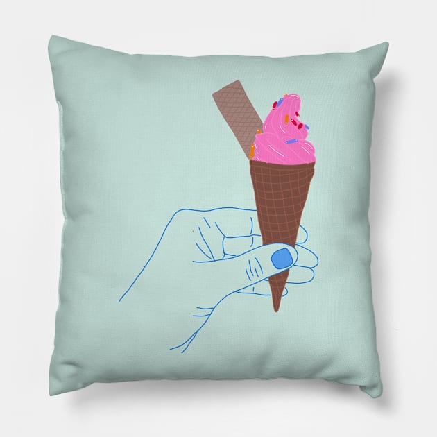 Sweet Delight Ice Cream Fantasy Pillow by HFGJewels