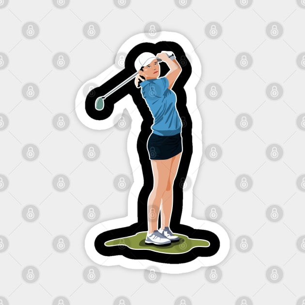 Women's golfer Magnet by Womens Art Store
