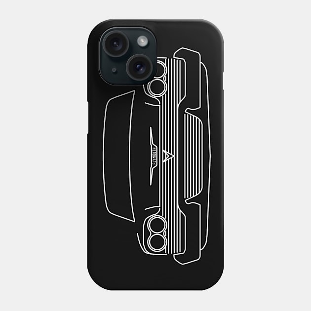 Plymouth Fury outline graphic (white) Phone Case by soitwouldseem