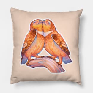 2 cute owls in love Pillow