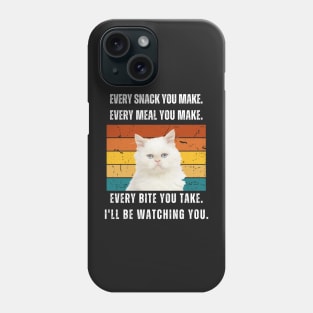 Every snack you make. Persian cat retro design Phone Case