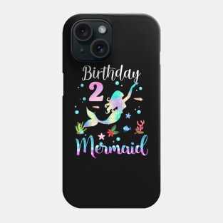 2 Years Old Birthday Mermaid Happy 2nd Birthday Phone Case