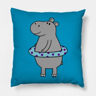 Hippo with an innertube Pillow