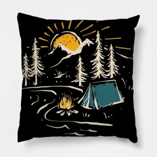 Camping scenery Pillow