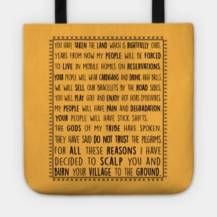 Wednesday Addams Quote Thanksgiving Monologue Speech Tote