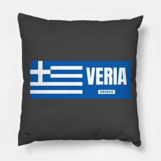 Veria City with Greek Flag Pillow