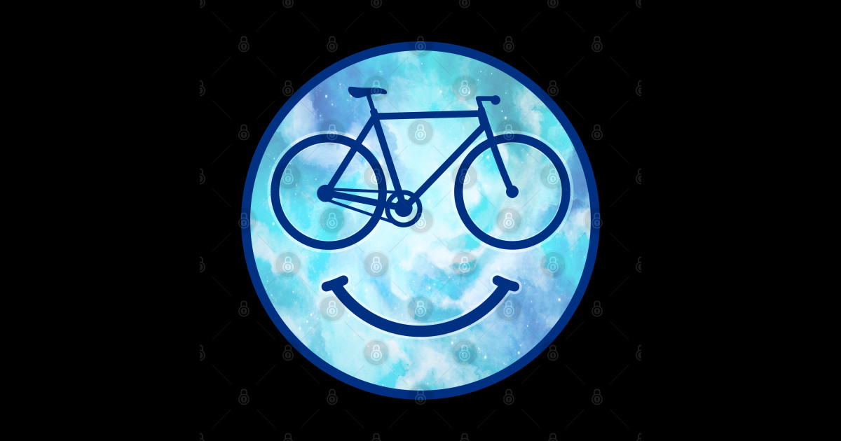 Funny Bicycle Bike Smiley Face Bicycle Sticker TeePublic