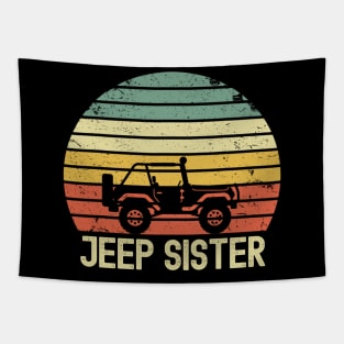 Jeep Sister Vintage Jeep Tapestry