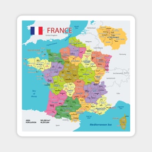 Administrative map of France Magnet