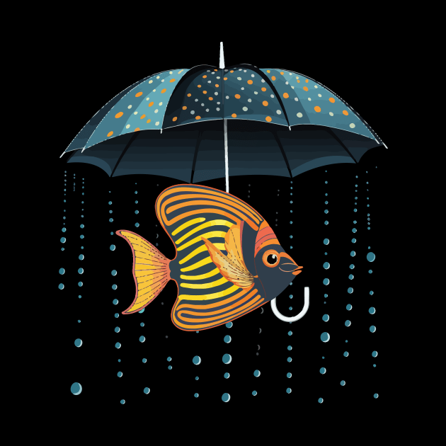 Angelfish Rainy Day With Umbrella by JH Mart