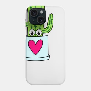 Cute Cactus Design #332: Cute Cactus In A Heart Pot Phone Case