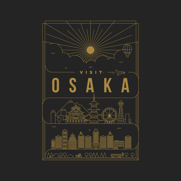 Osaka Minimal Lineal Poster by kursatunsal