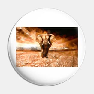 Stunning And Beautiful Elephant Digital Painting Pin