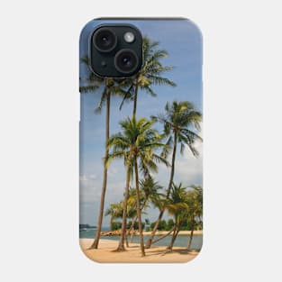 A palm lined beach in the tropics Phone Case