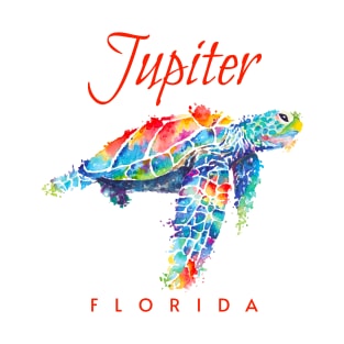 Jupiter Florida Watercolor Sea Turtle T-Shirt