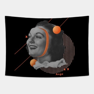 Surrealistic Orange Woman Zesty Art with a Hidden Message Tapestry