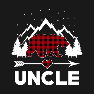 Uncle Bear Buffalo Plaid Matching Family Christmas Pajama T-Shirt